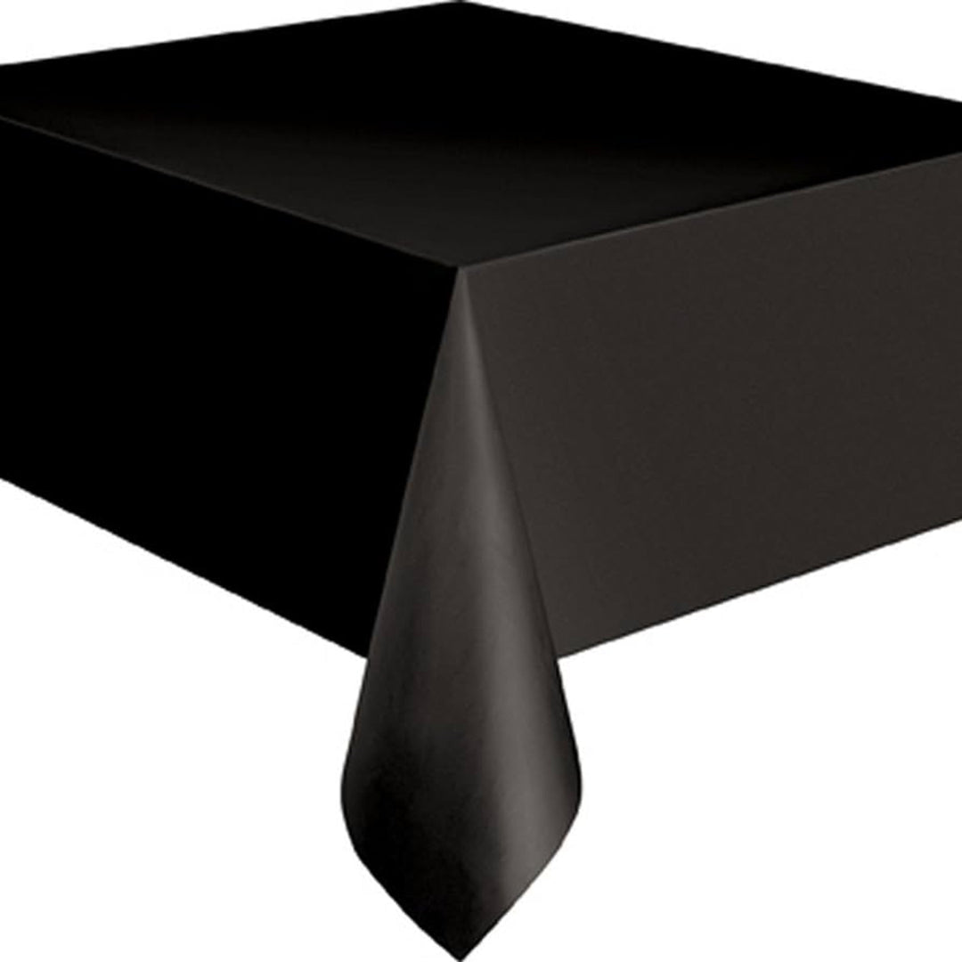 Black Rectangular Plastic Tablecover - 54"x 108"
