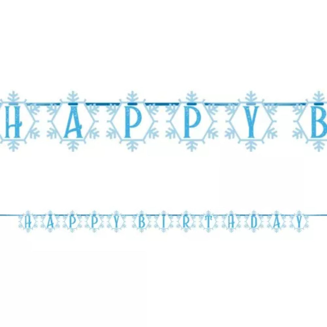 Blue Snowflake Birthday Banner