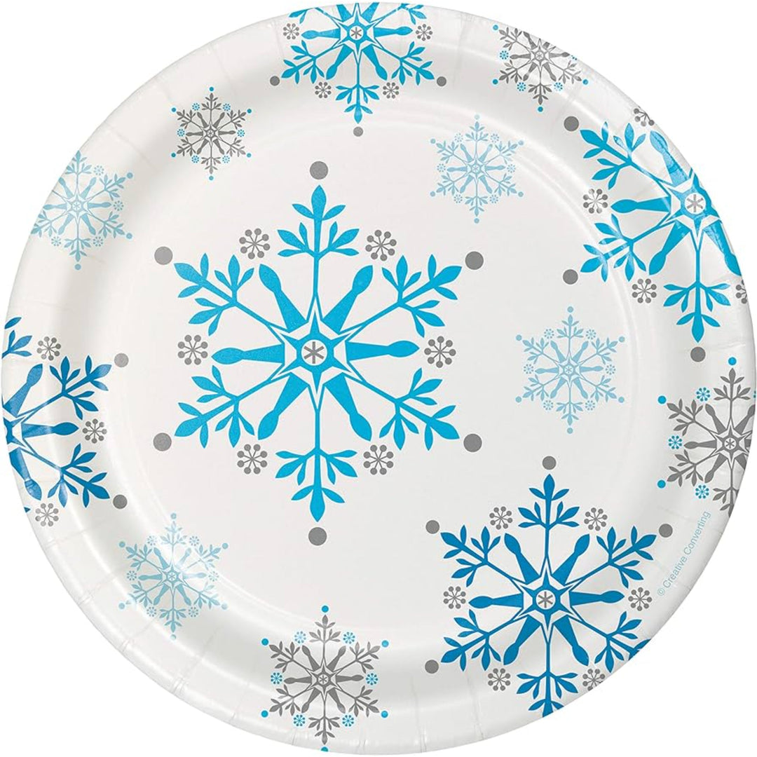Blue Snowflake Birthday Small Plates - 8pk