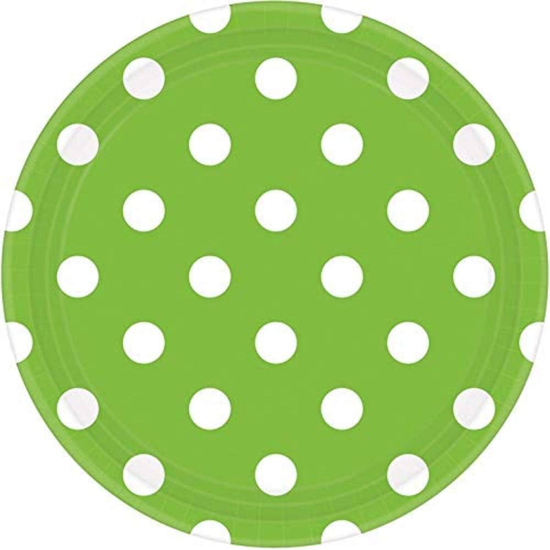 Green Polka Dot Paper Plates - 8pk