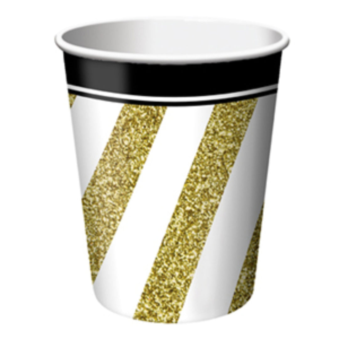 Black and Gold Cups - 8pk