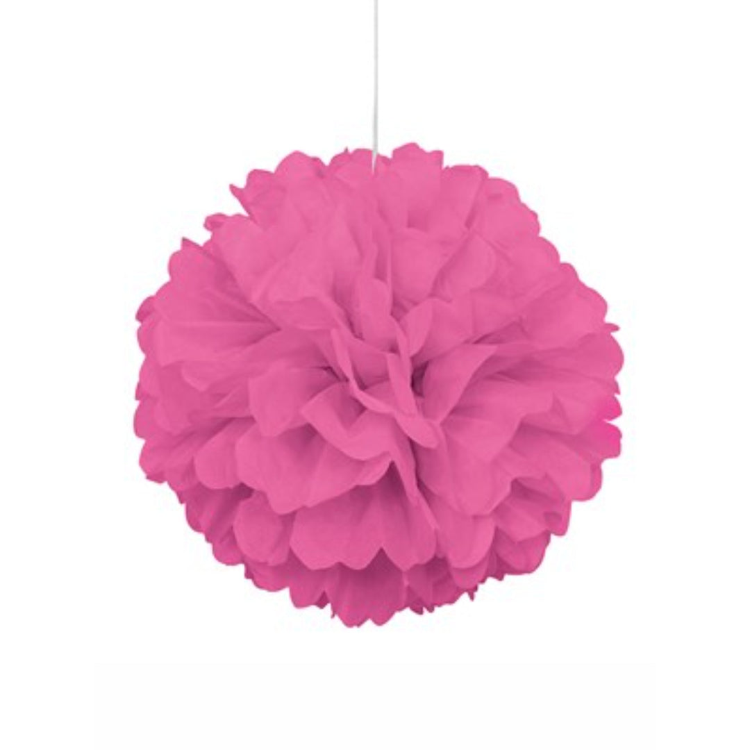 Hot Pink Puffball Hanging Decoration