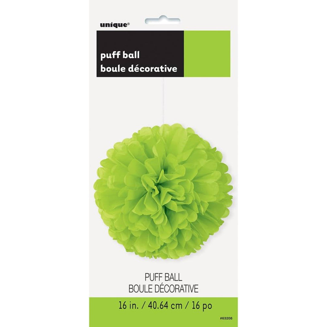 Lime Green Puffball Hanging Decoration