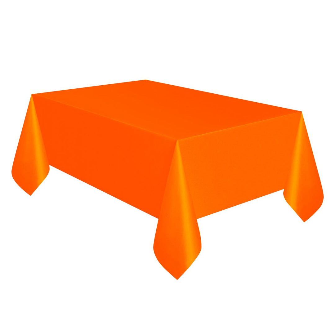 Orange Rectangular Plastic Tablecover - 54"x 108"