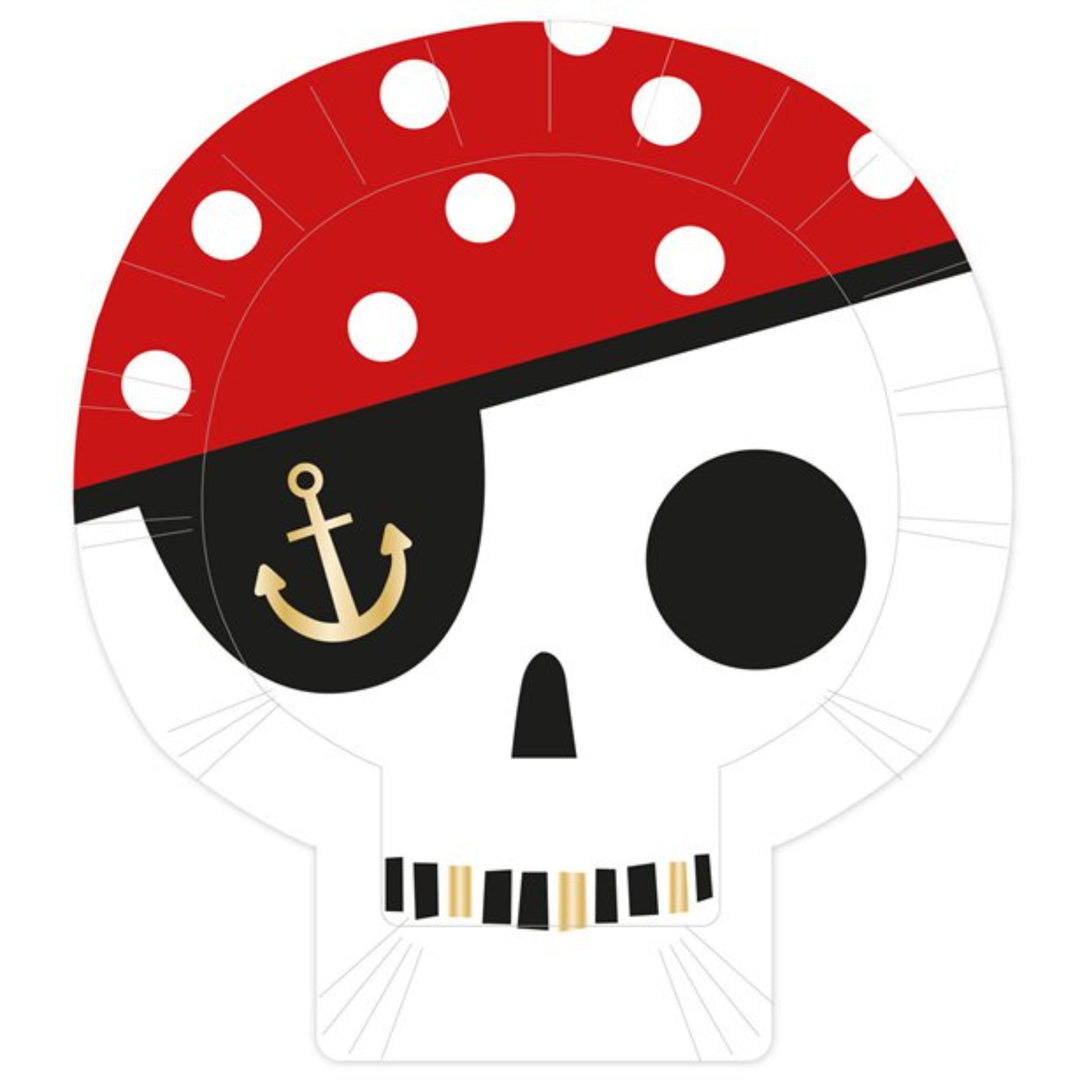 Treasure Island Pirate Skull shaped Plates - 8pk