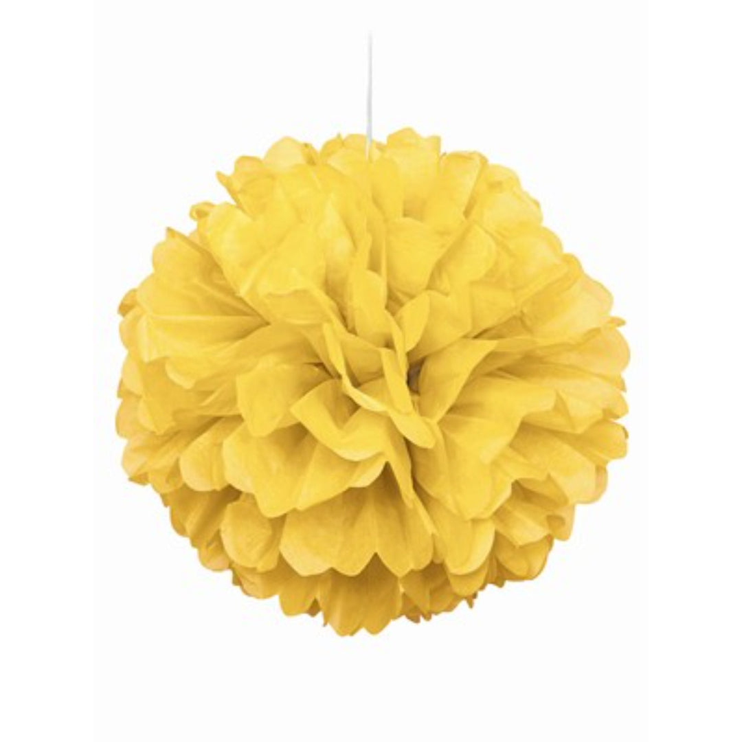Yellow Puffball Hanging Decoration