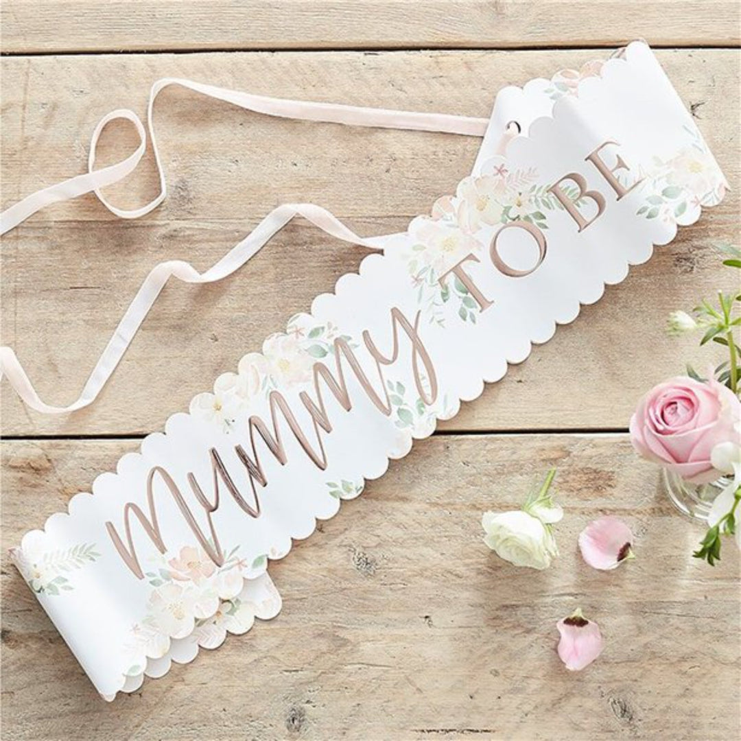 Baby In Bloom Floral 'Mummy To Be' Sash |  Sandbach Party Supplies