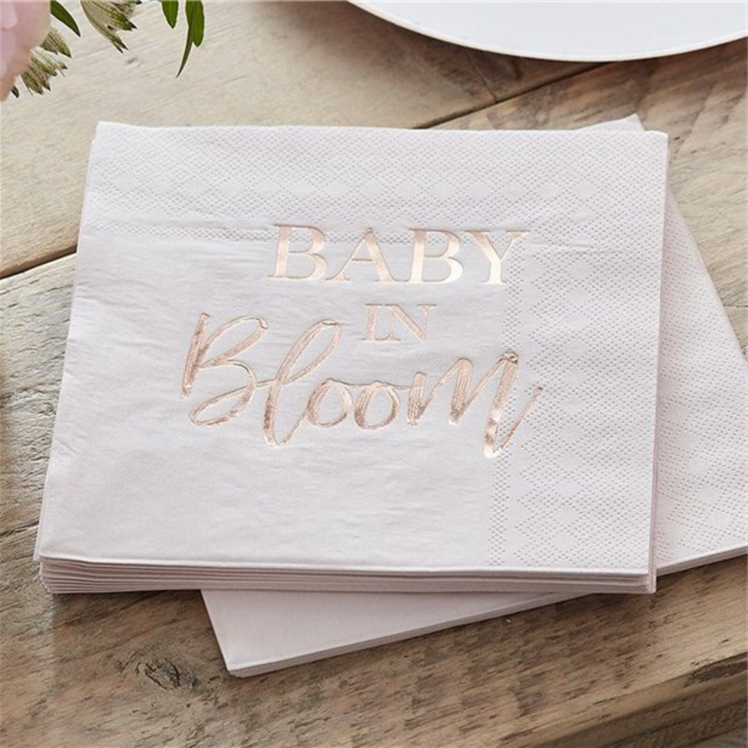 Baby In Bloom Paper Napkins | Sandbach Party Supplies