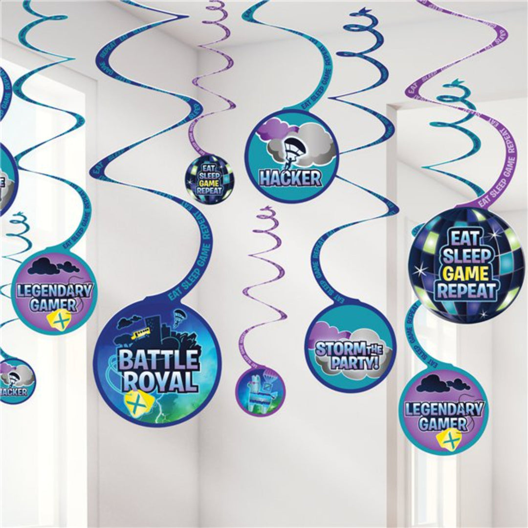 Battle Royal Hanging Swirl Decorations | Sandbach Party Supplies