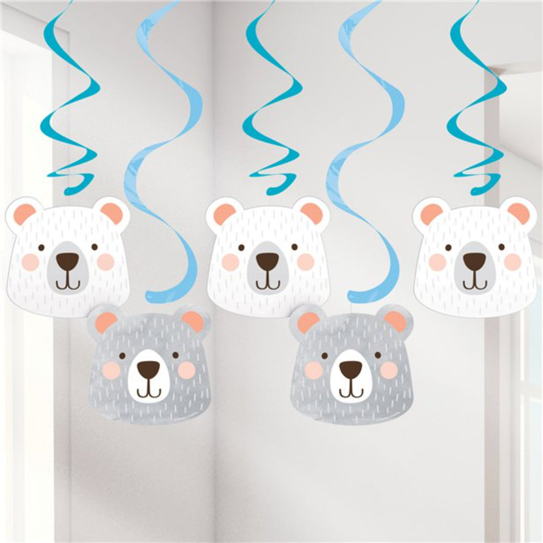 Birthday Bear Hanging Swirls | Sandbach Party Supplies
