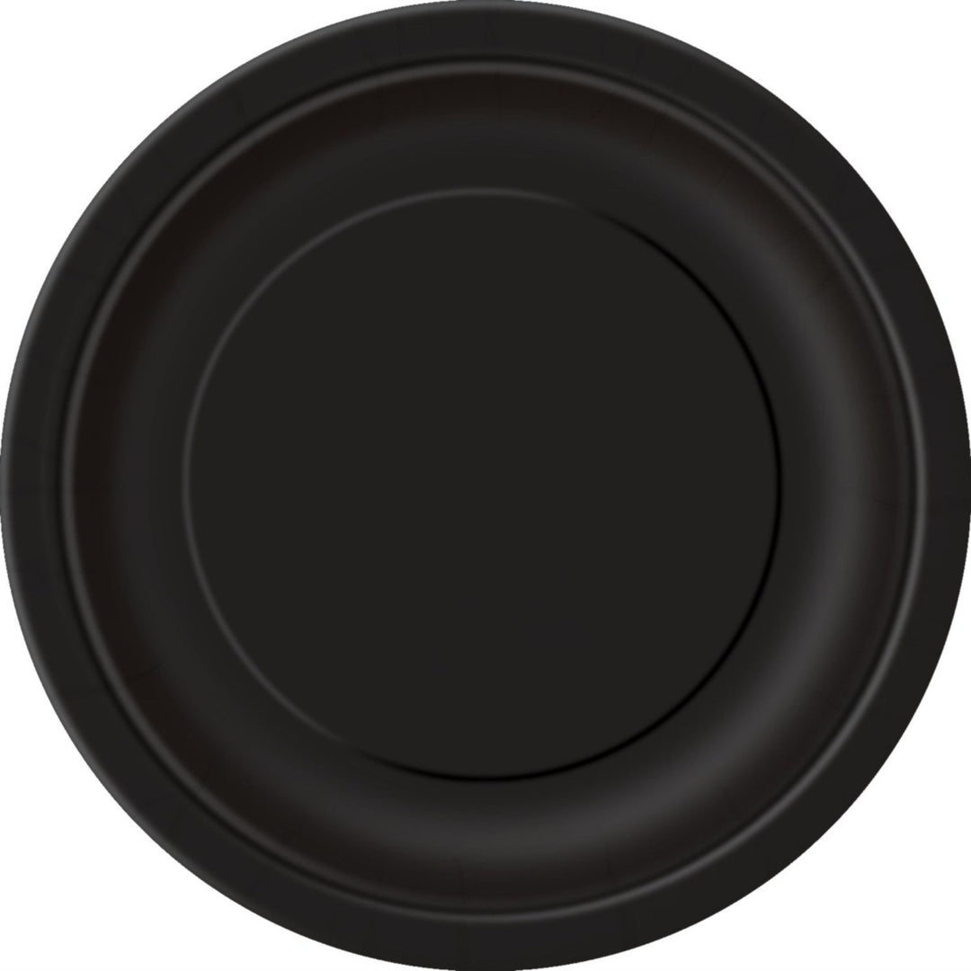 Black Round Paper Plates - 8pk