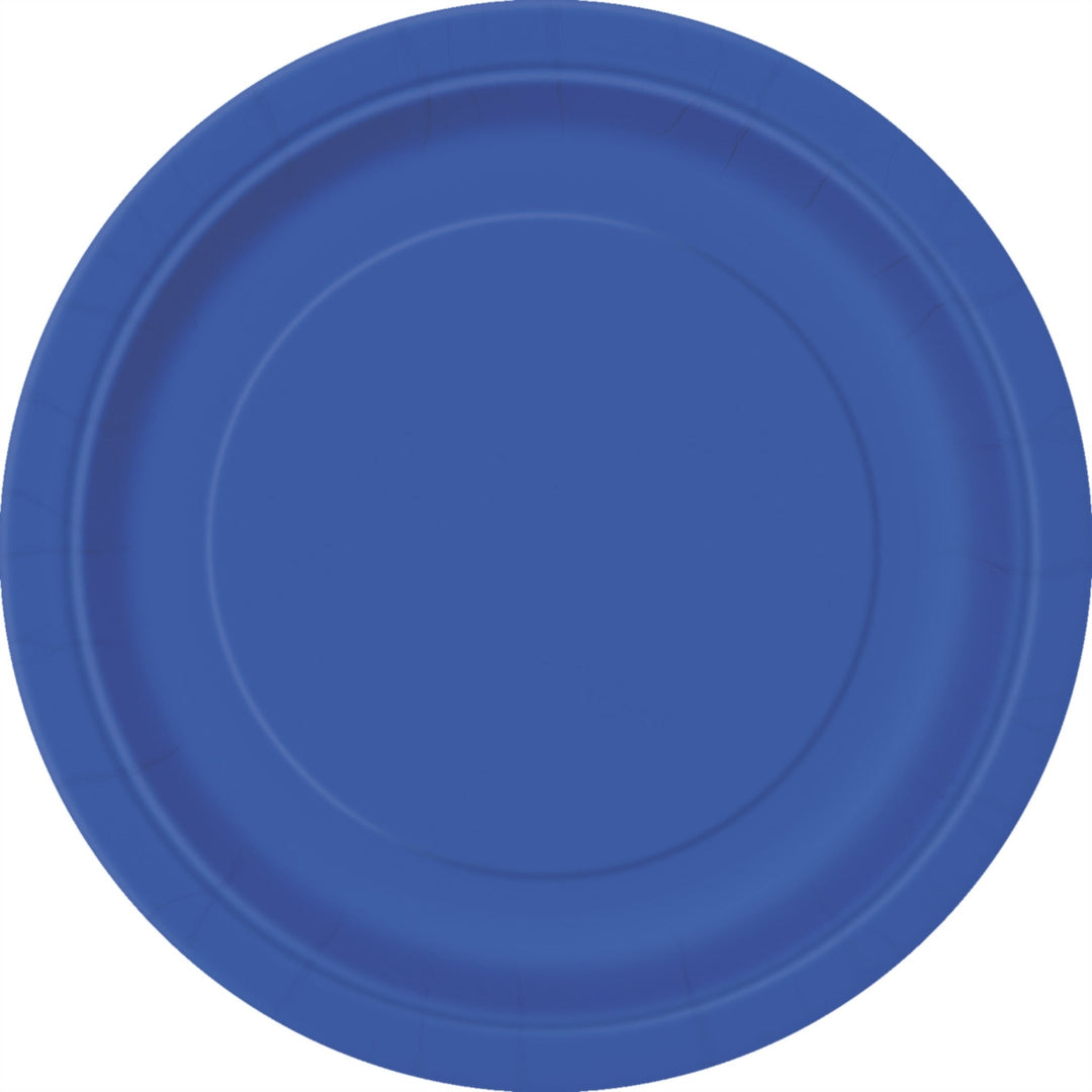 Royal Blue Round Paper Plates - 8pk