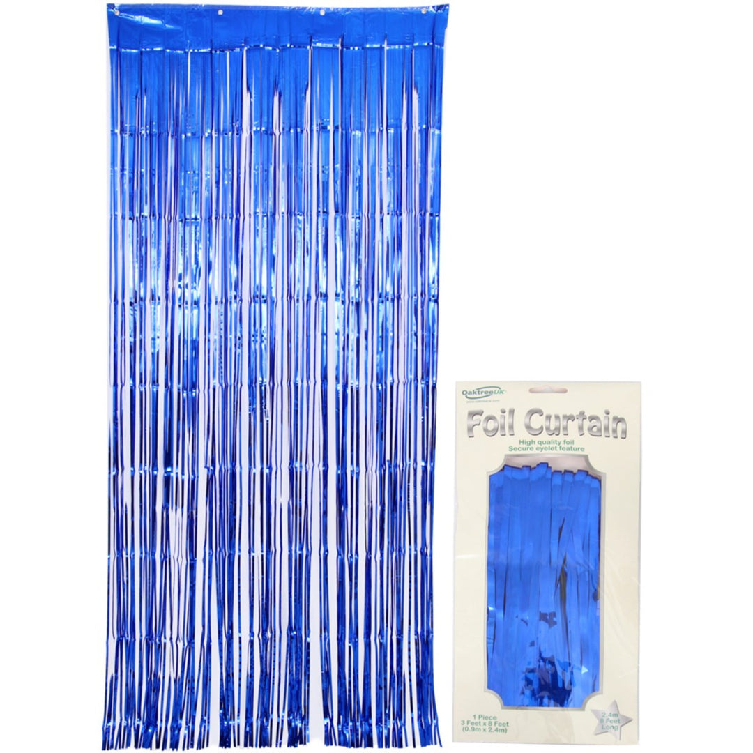 Blue Metallic Foil Door Curtain - 2.4m