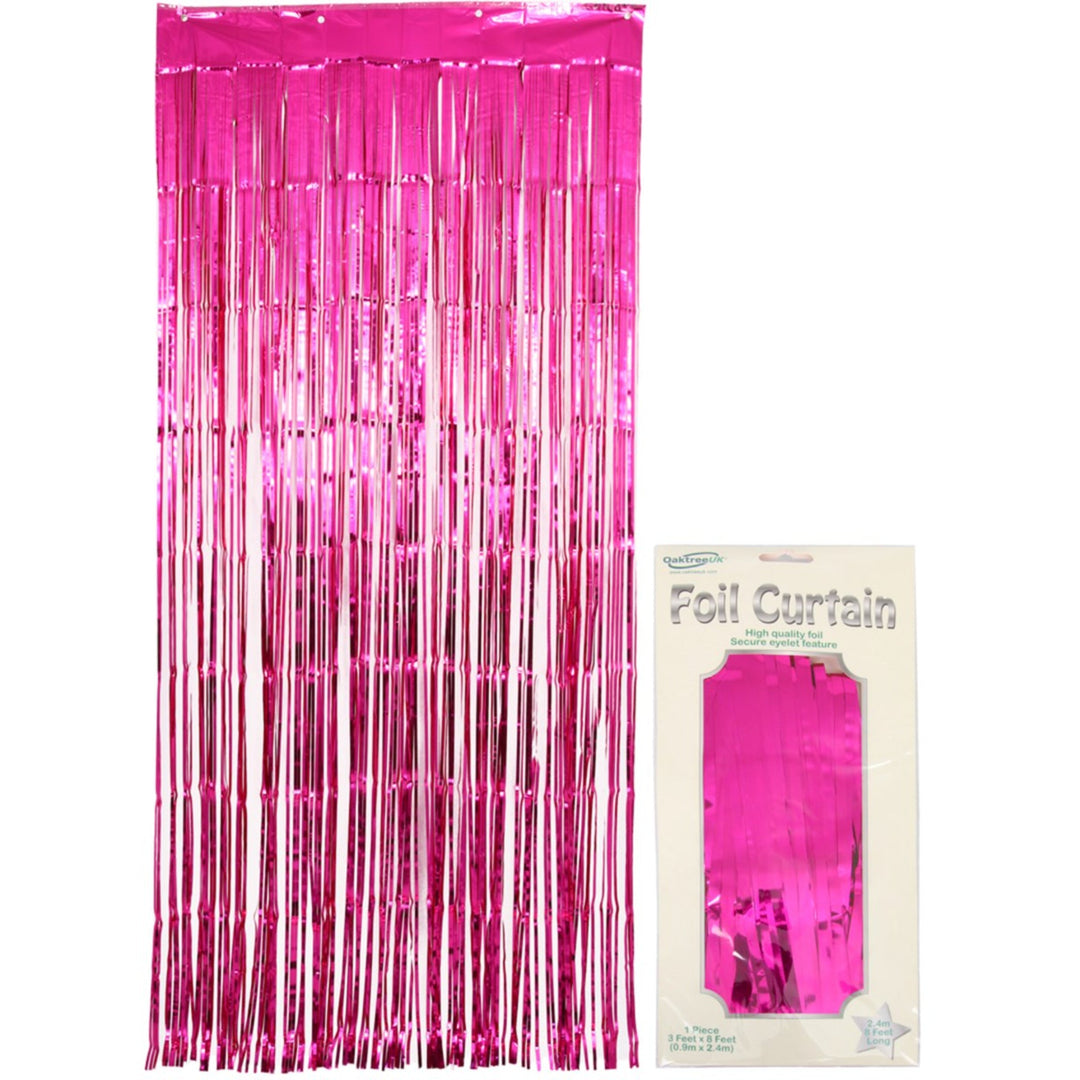 Fuchsia Pink Metallic Foil Door Curtain - 2.4m