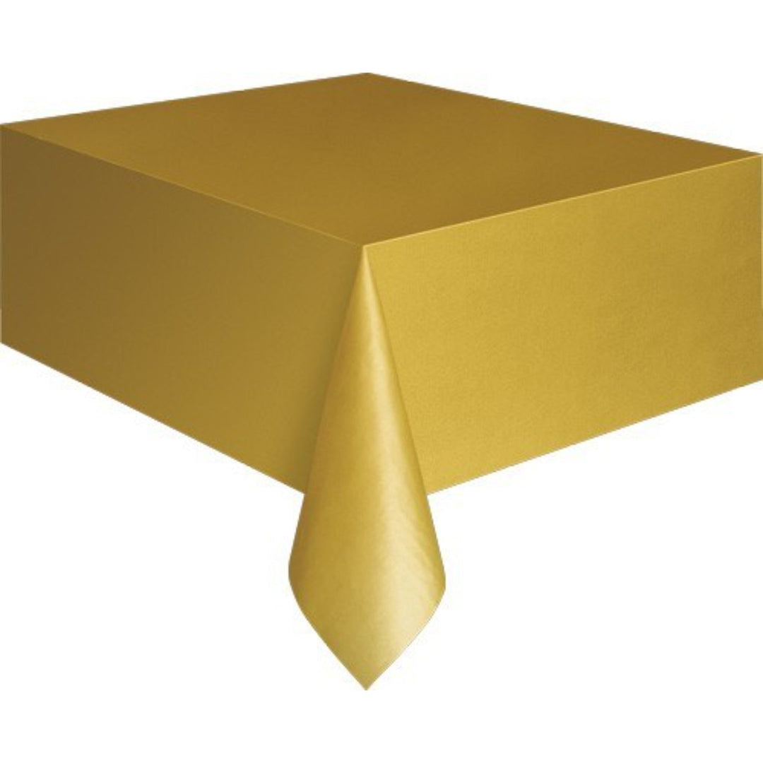 Gold Rectangular Plastic Tablecover - 54"x 108"