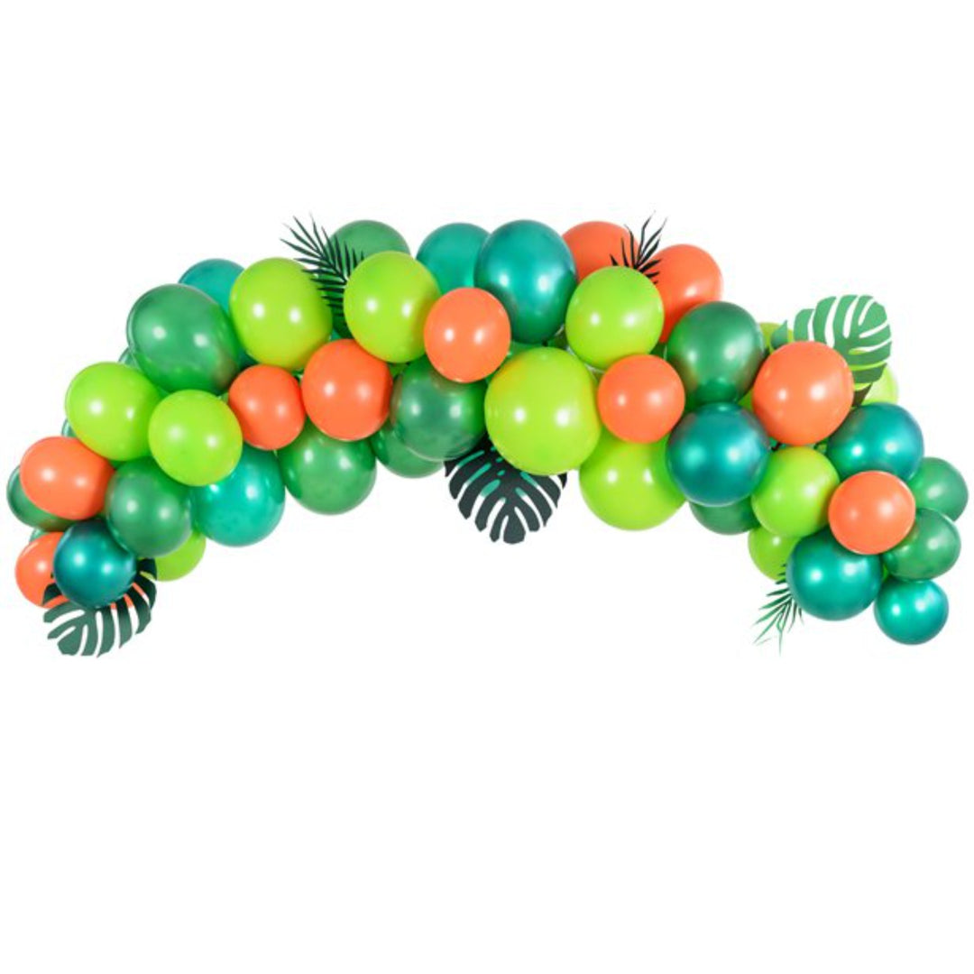 Green & Orange Tropical Balloon Arch Garland