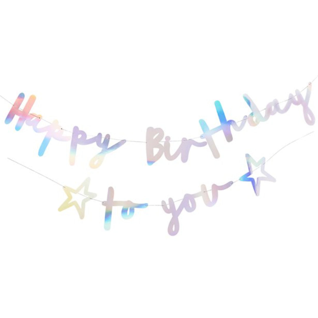 Iridescent 'Happy Birthday to You' Paper Banner - 2m