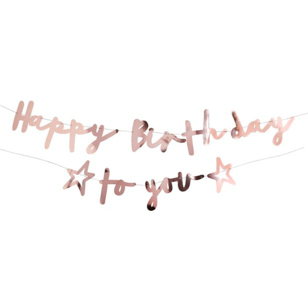 Rose Gold 'Happy Birthday to You' Paper Banner - 2m
