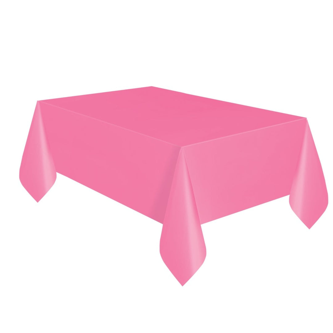 Hot Pink Rectangular Plastic Tablecover - 54"x 108"