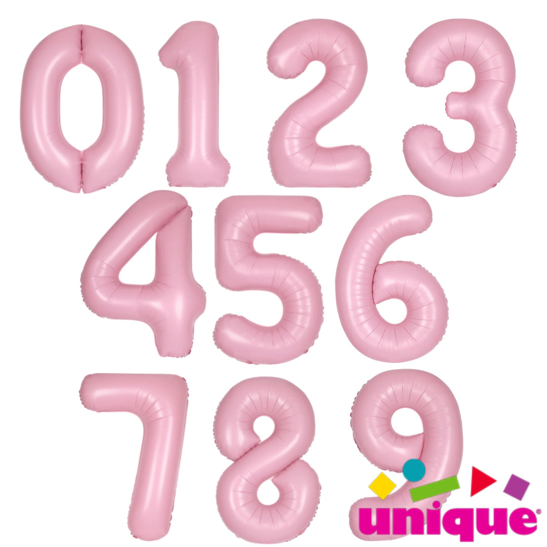 Large 34" Matte Lovely Pink Foil Number 9