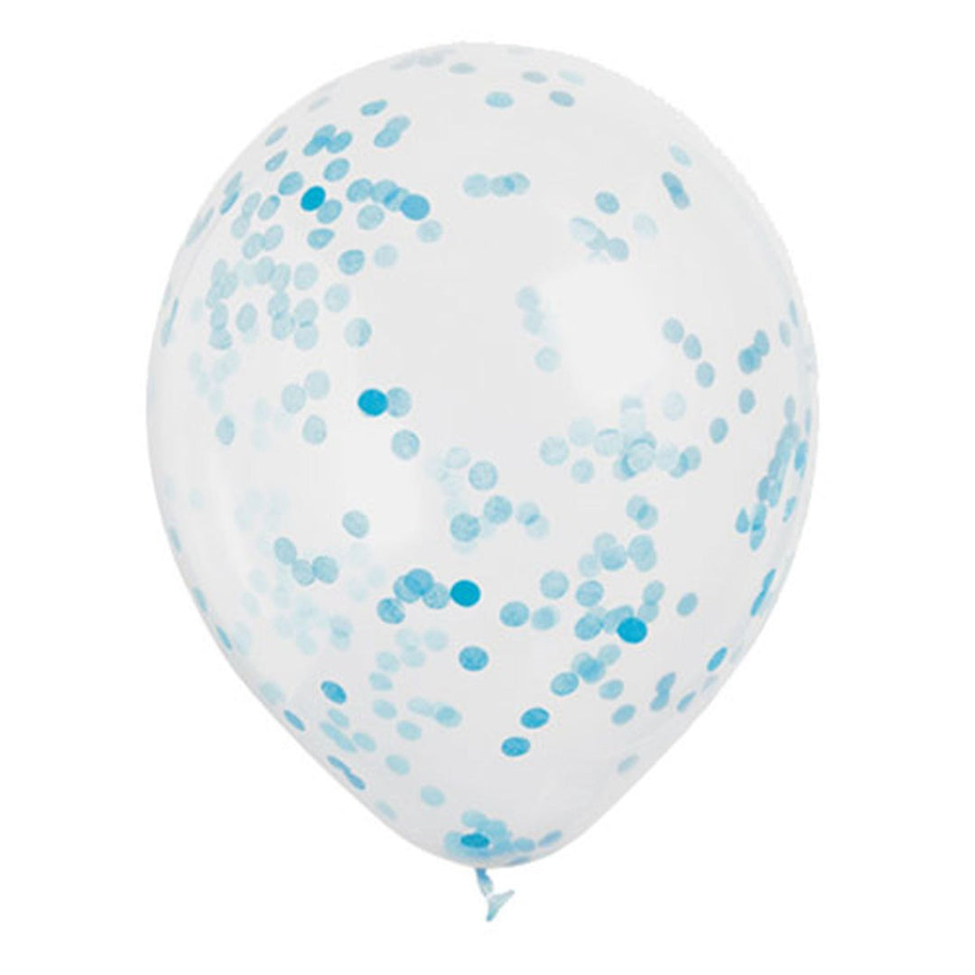 Light Blue Confetti 12" Latex Balloons - 6pk