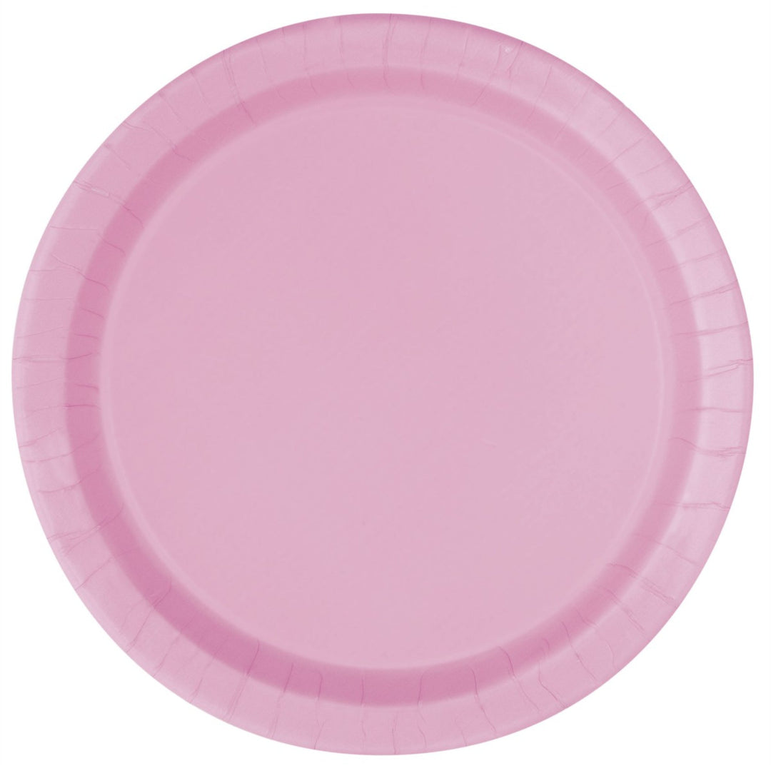 Light Pink Round Paper Plates - 8pk