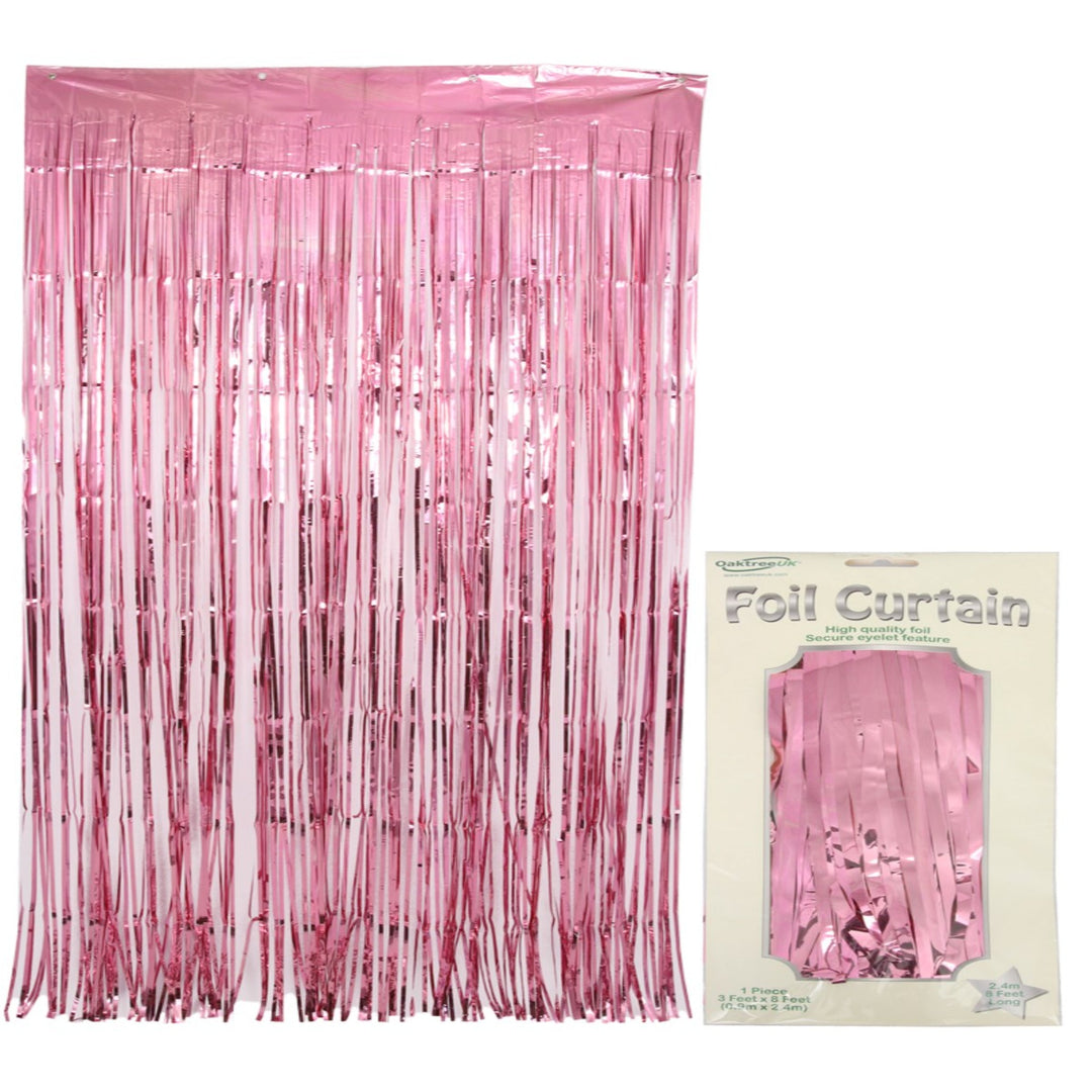 Light Pink Metallic Foil Door Curtain 2.4m