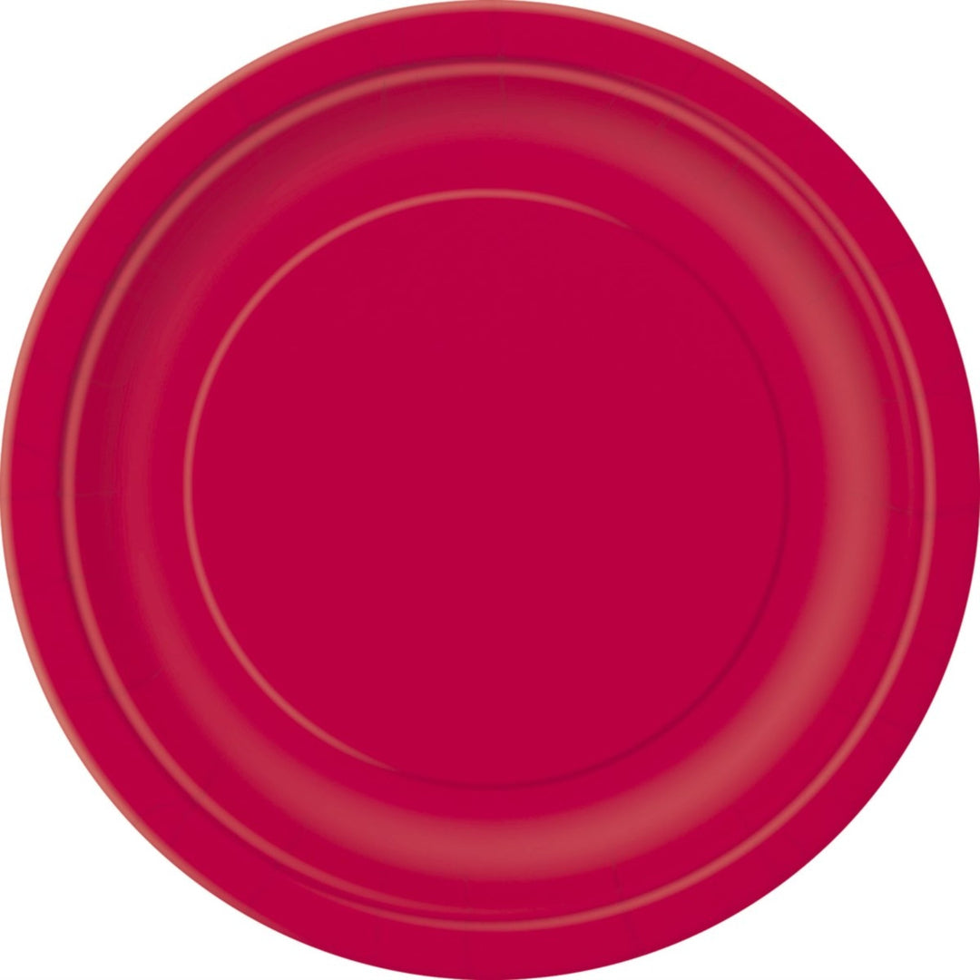 Red Round Paper Plates - 8pk
