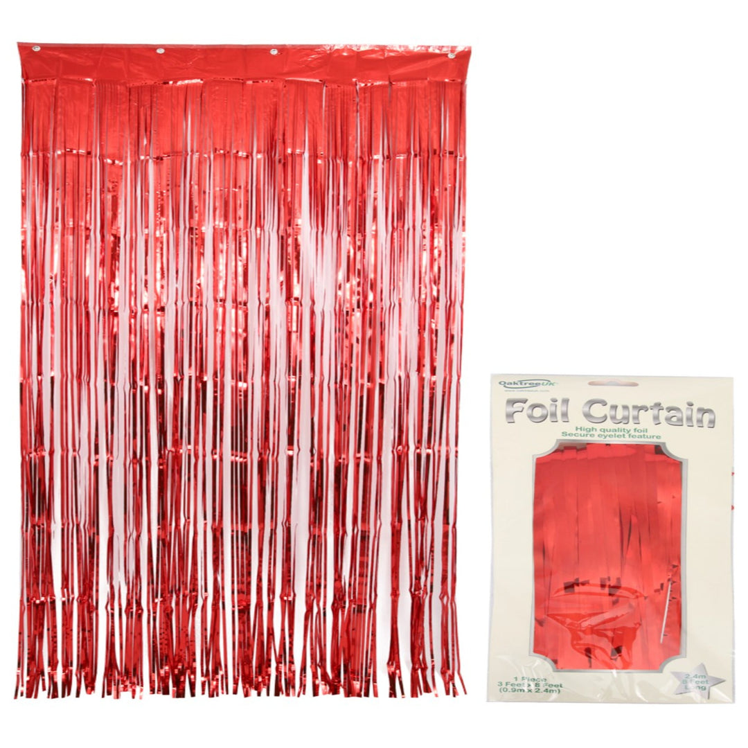 Red Metallic Foil Door Curtain - 2.4m