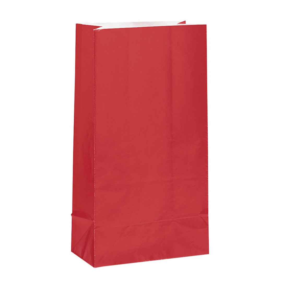 Red Paper Sweet Bags - 12pk