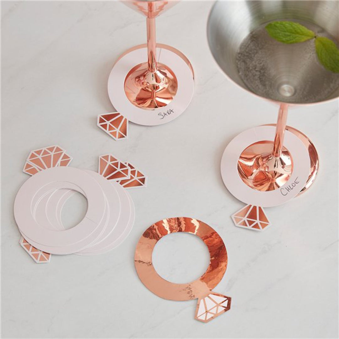 Ring Shaped Rose Gold Foil Drink Markers