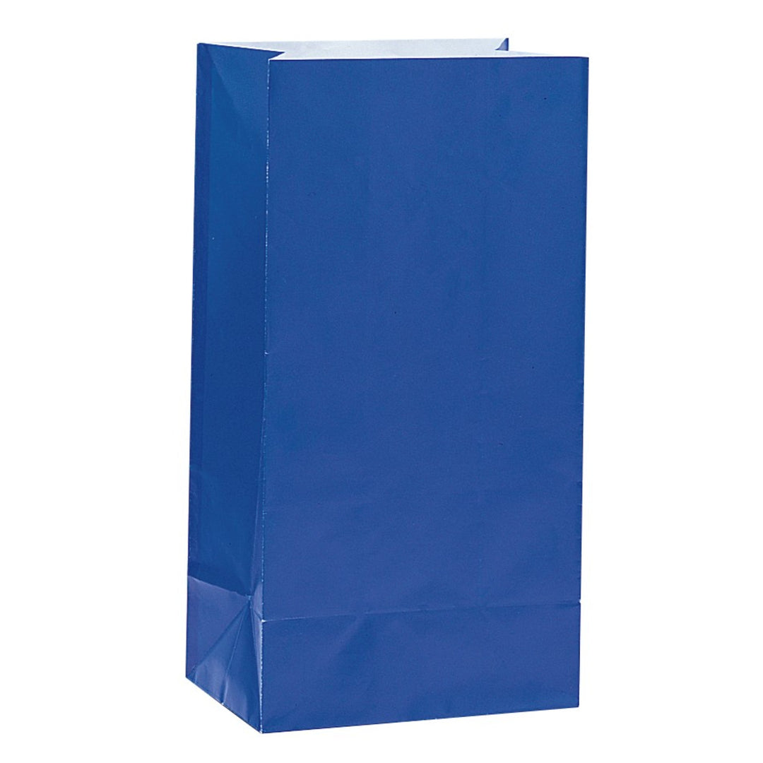 Royal Blue Paper Sweet Bags - 12pk