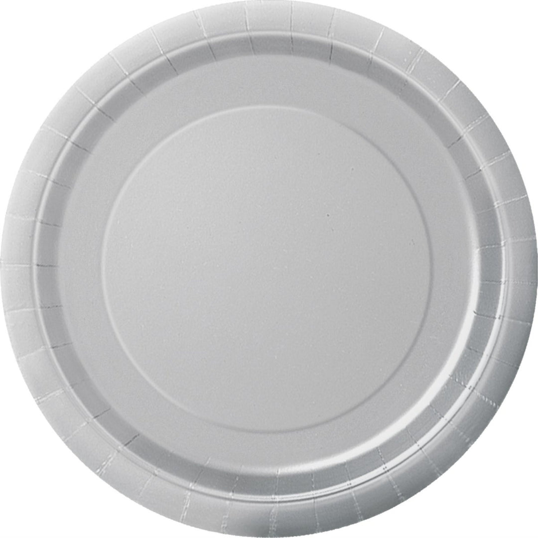 Silver Round Paper Plates - 8pk