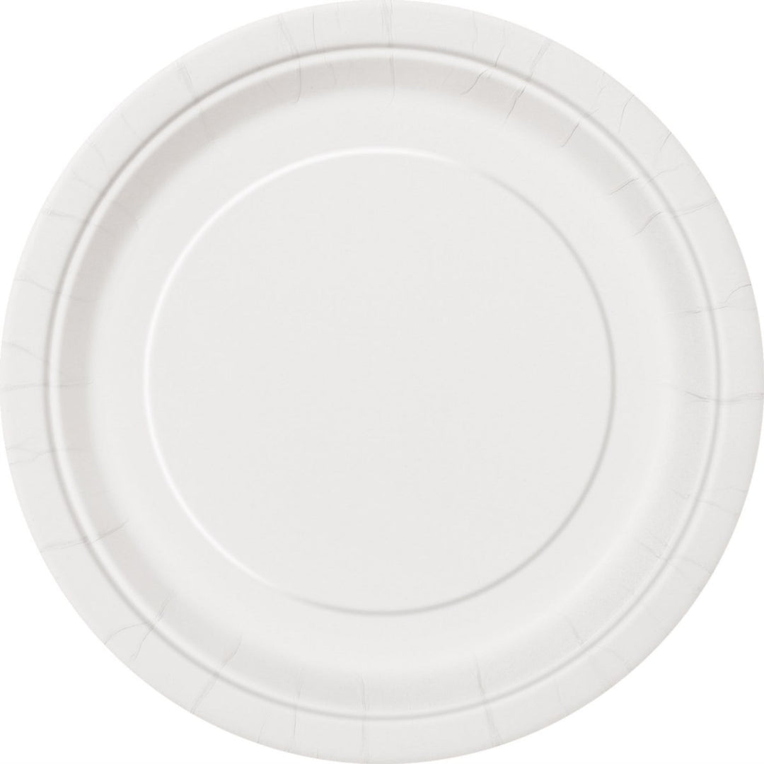 White Round Paper Plates - 8pk