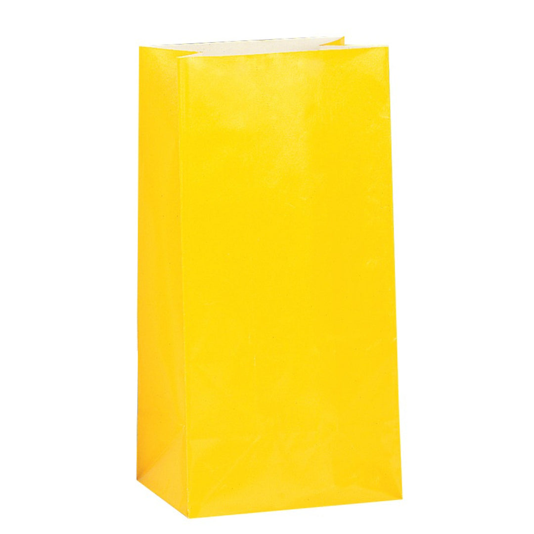 Yellow Paper Sweet Bags - 12pk